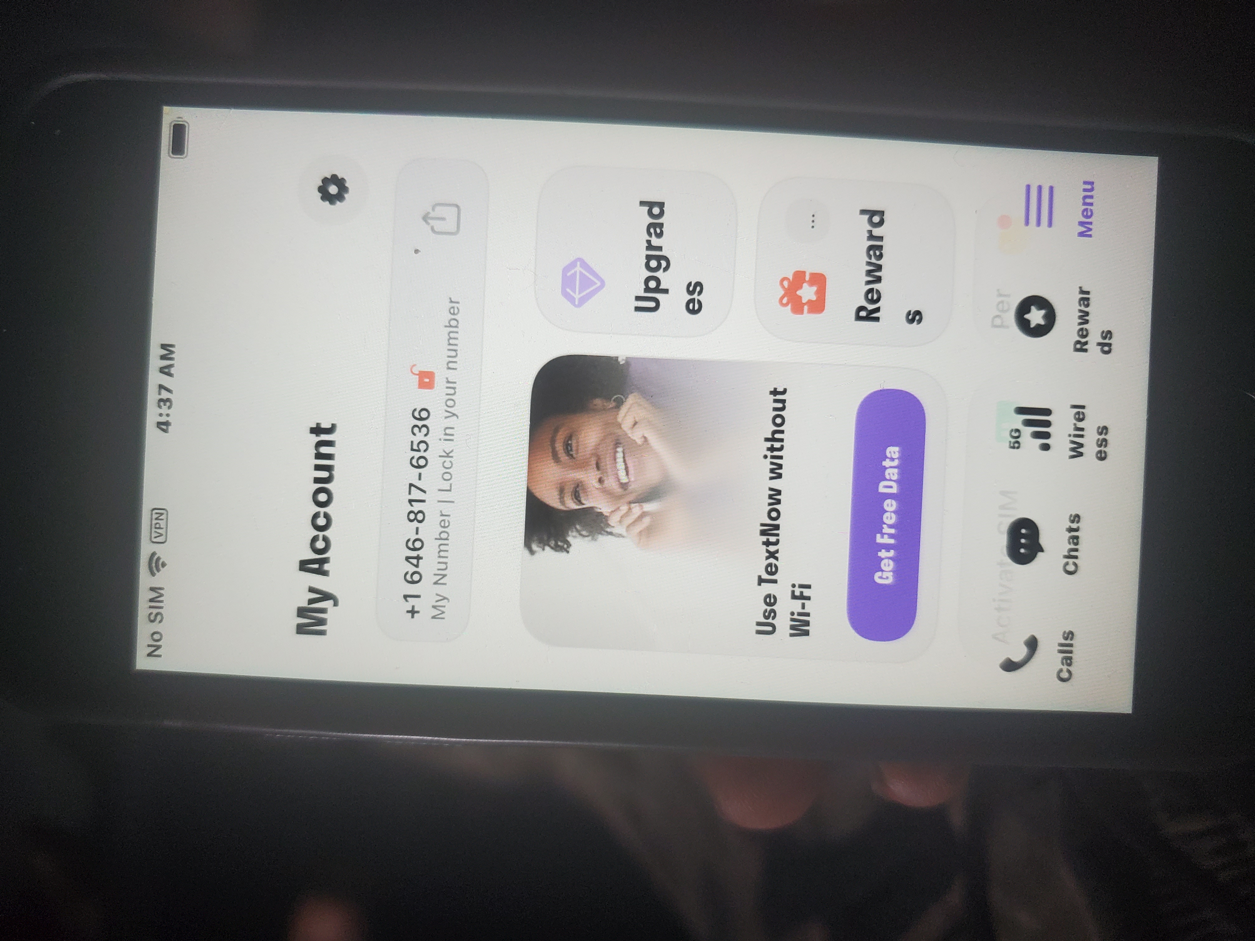 Text now account for sale